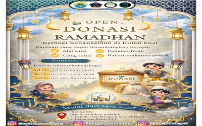 OPEN DONASI - Rohis FTJ, IBG SKANDEPAL, dan Hadroh QB SMK Negeri 8 Palembang